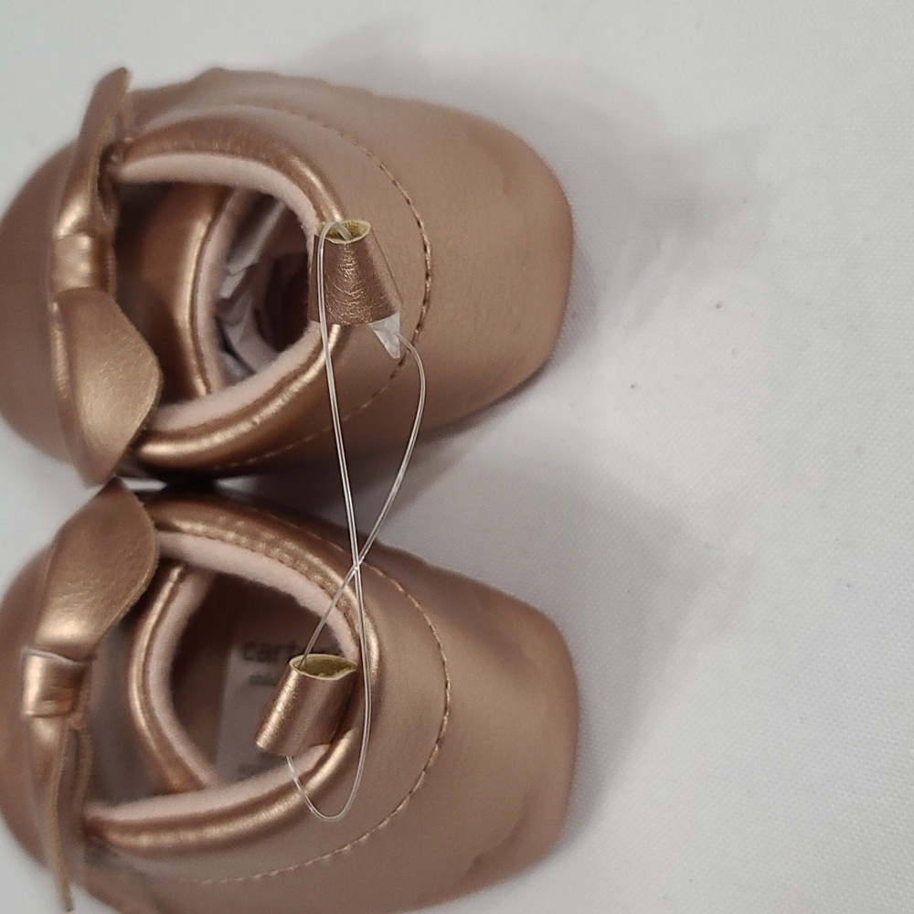 NWT Crown & Ivy Infant Girls Black Shoes Sz 3 NWOT Carters Moccasins Rose Sz 3-6 - Picture 4 of 12